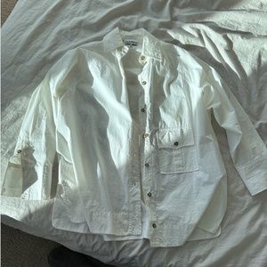 White Poplin GANNI Button Up
